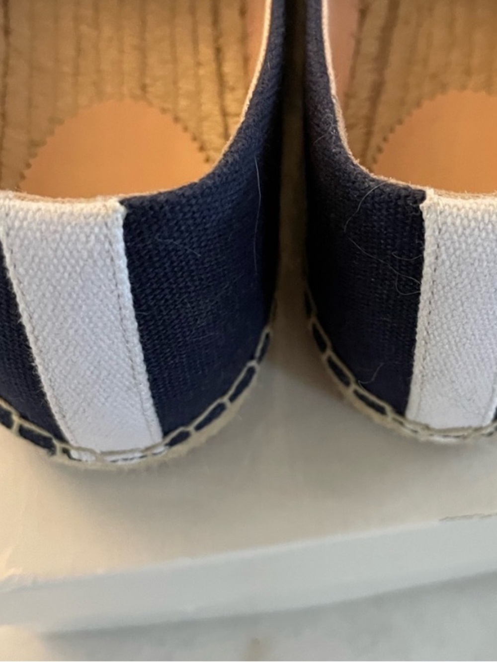 J Crew Women's Navy and White Canvas Espadrilles size 8.5 - Picture 13 of 15